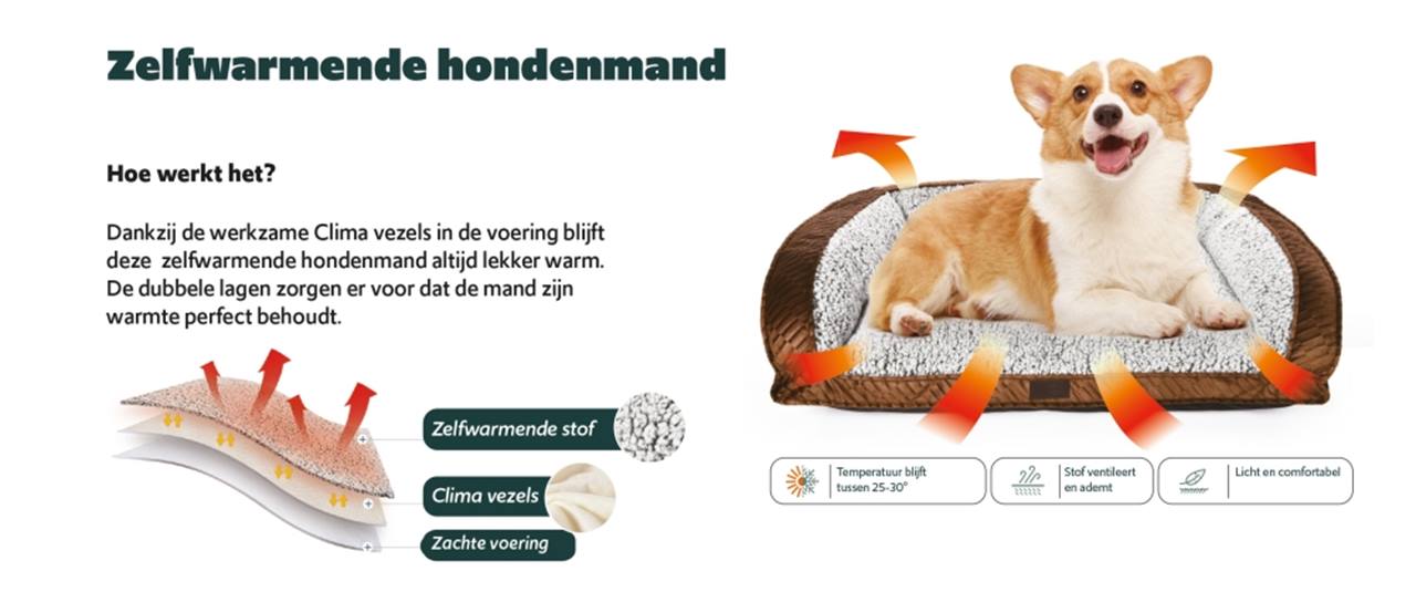 Quapas! Selbstwärmendes Bett Grau 61x48x18cm